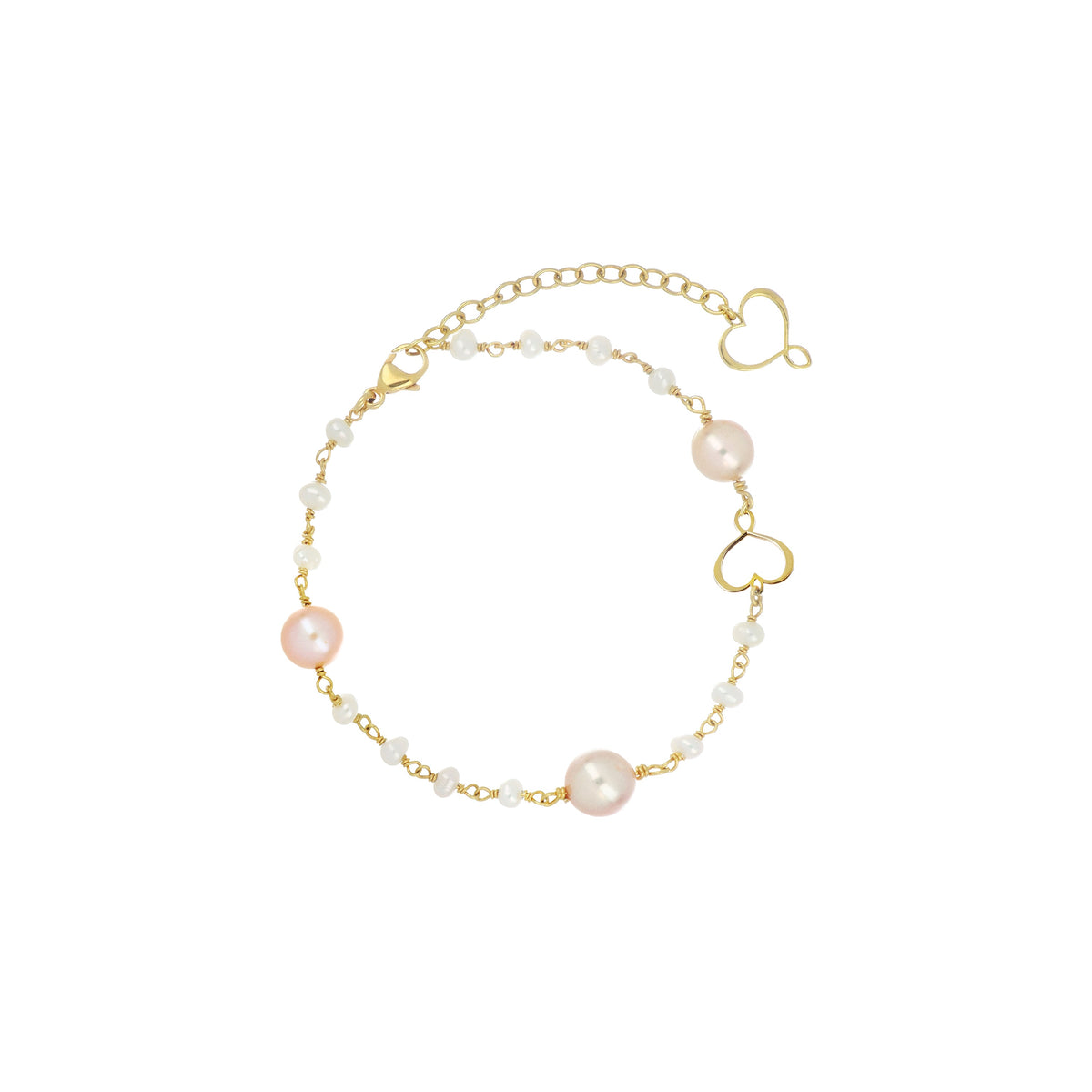 Bracciale Maman et Sophie Trame Perle Bianche e Rosa