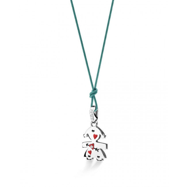 Ciondolo le Bebe' Lovely Bimba Oro Bianco Cuore e Diamantino