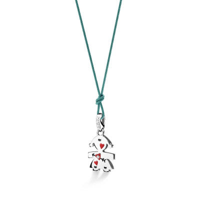 Ciondolo le Bebe' Lovely Bimba Oro Bianco Cuore e Diamantino