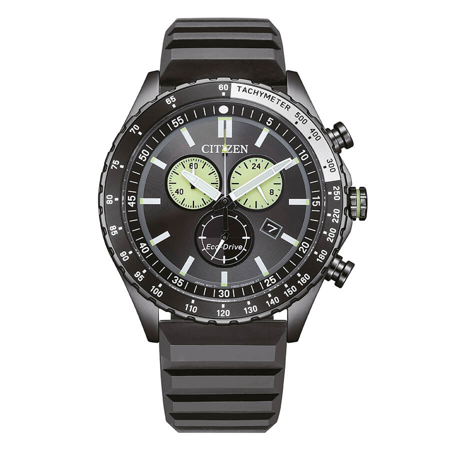 Orologio Citizen Crono Marine Eco-Drive Acciaio Nero - frontale
