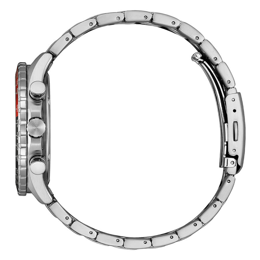 Orologio Citizen Crono Marine Eco-Drive Acciaio Nero - lato
