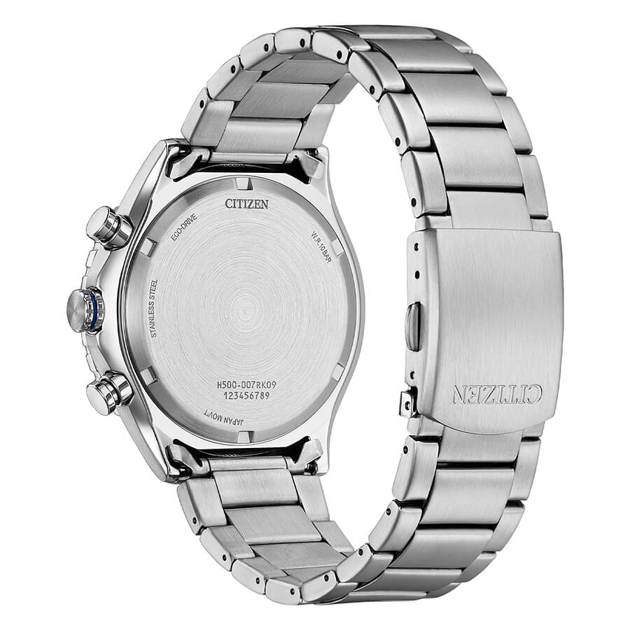 Orologio Citizen Crono Marine Eco-Drive Acciaio Blu - retro