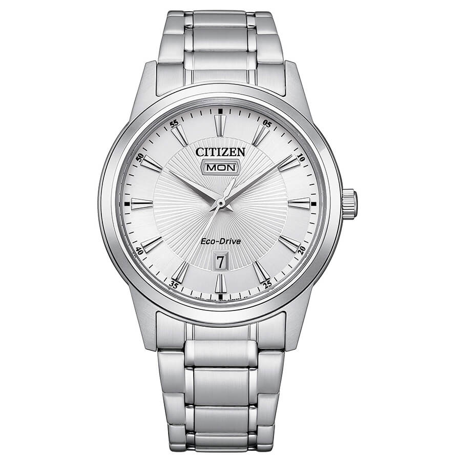 Citizen Classic Giorno Data acciaio quadrante bianco 40mm - frontale