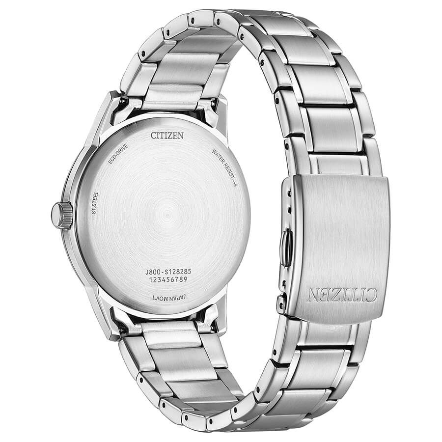 Citizen Classic Giorno Data acciaio quadrante bianco 40mm - retro