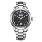 Citizen Day Date Eco-Drive Acciaio Quadrante Nero - frontale