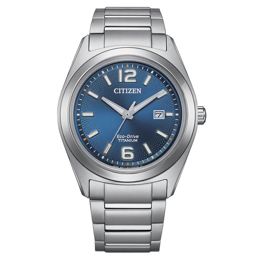 Citizen Eco-Drive Super Titanio quadrante blu 42mm - frontale