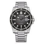 Orologio Citizen Sporty Sea acciaio quadrante nero onde - frontale