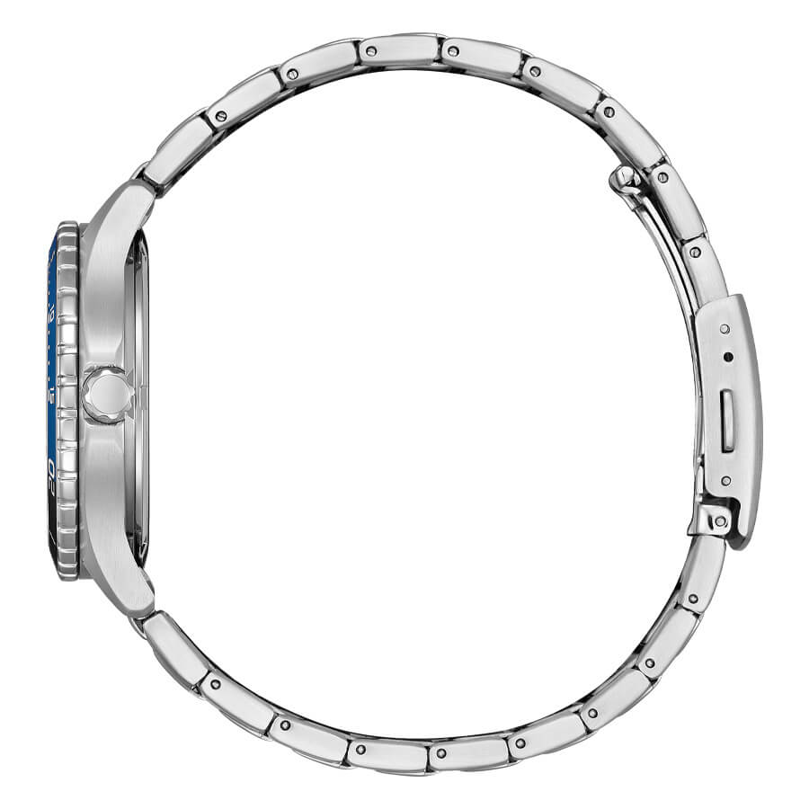 Orologio Citizen Sporty Sea acciaio quadrante blu - lato