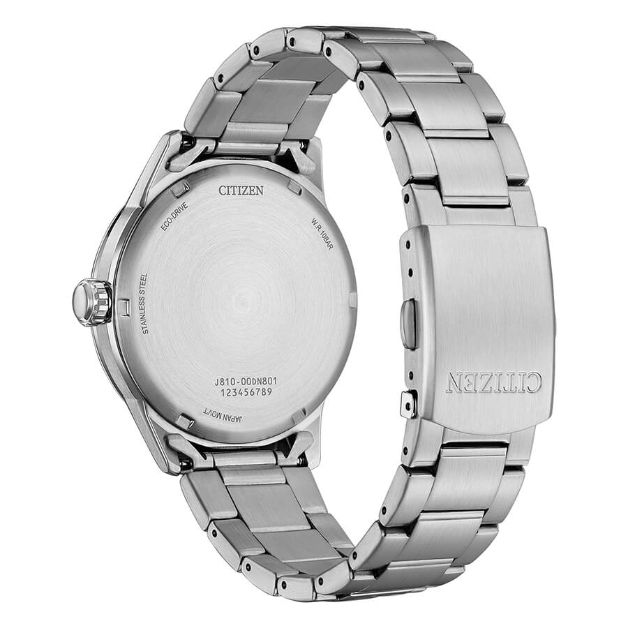 Orologio Citizen Field Eco-Drive quadrante grigio acciaio - retro