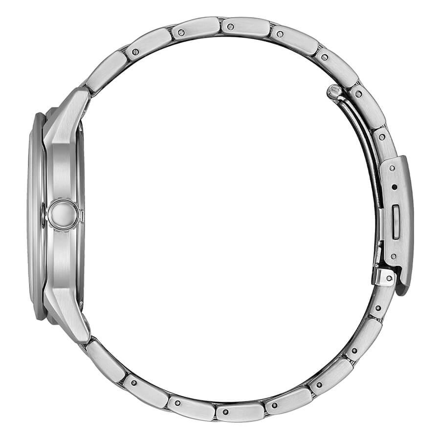 Orologio Citizen Field Eco-Drive quadrante grigio acciaio - lato