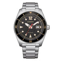 Orologio Citizen Marine Eco-Drive acciaio quadrante nero - frontale