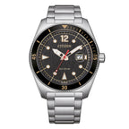 Orologio Citizen Marine Eco-Drive acciaio quadrante nero - frontale