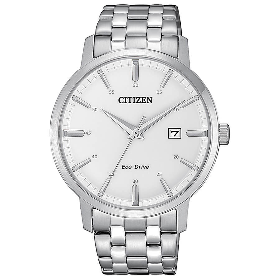 Orologio Citizen Solo Tempo Acciaio Eco-Drive quadrante bianco - frontale