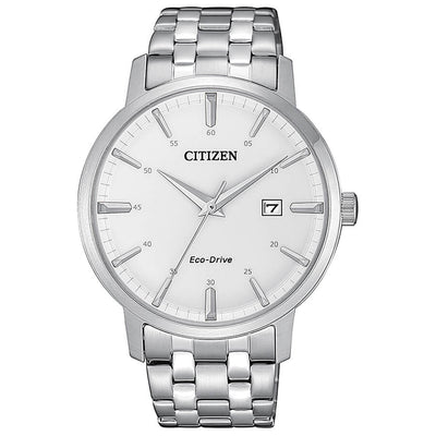 Orologio Citizen Solo Tempo Acciaio Eco-Drive quadrante bianco - frontale