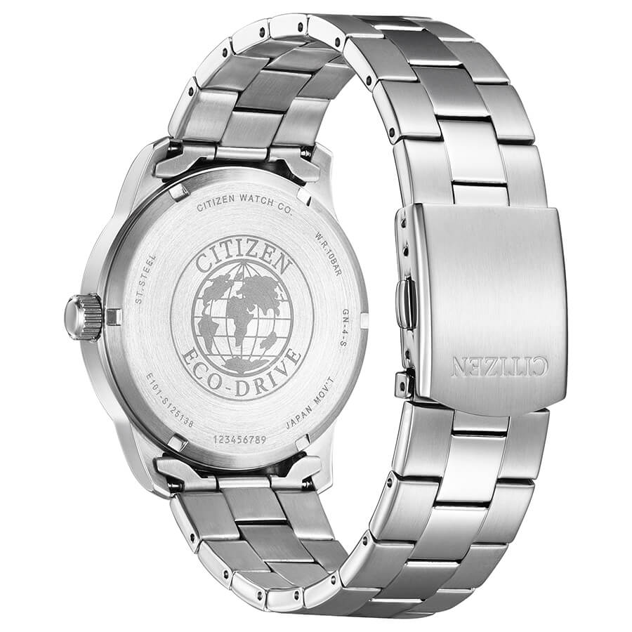 Orologio Citizen Solo Tempo Acciaio Eco-Drive quadrante nero 41mm - retro