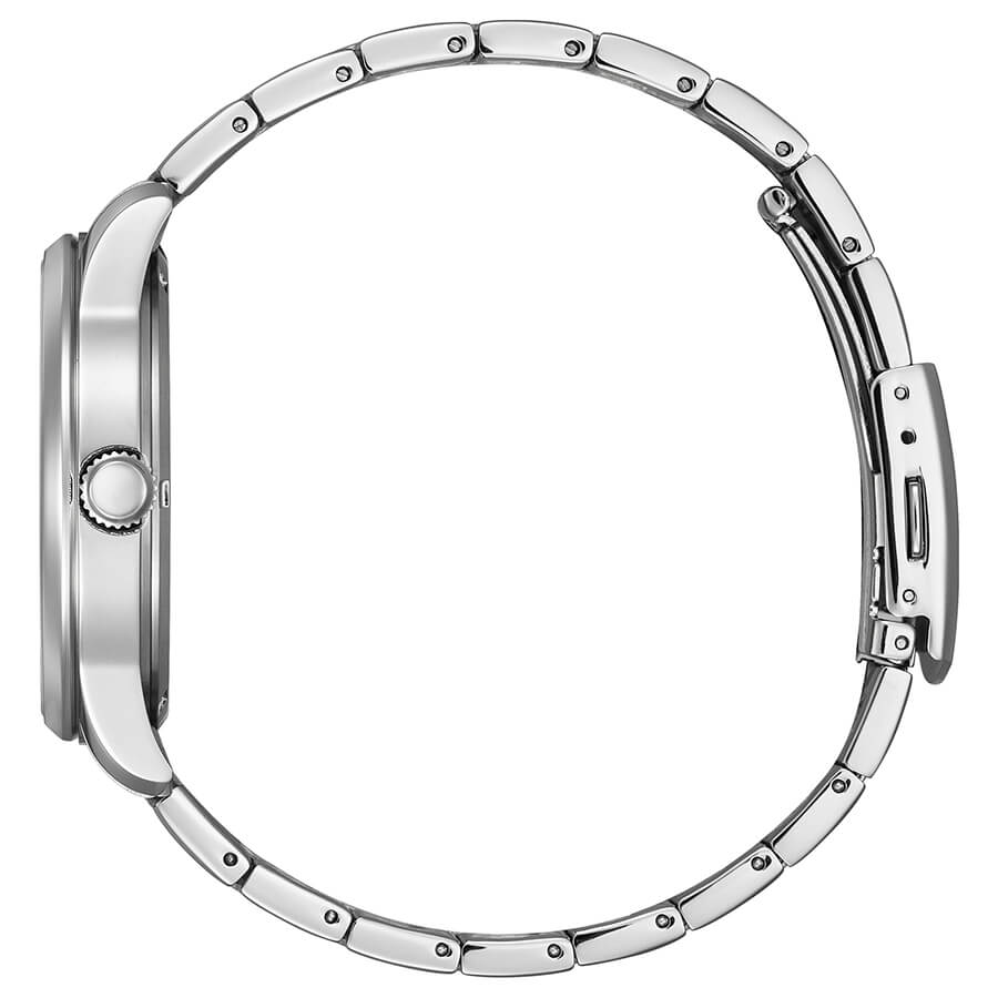 Orologio Citizen Solo Tempo Acciaio Eco-Drive quadrante nero 41mm - lato