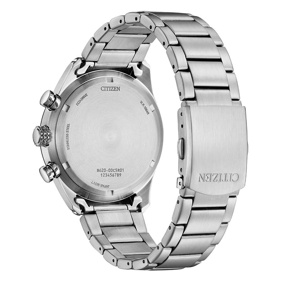 Orologio Citizen Crono Aviator Eco-Drive quadrante verde - retro