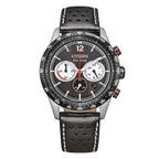 Orologio Citizen Crono Racing Vintage Eco-Drive Pelle Nero - frontale