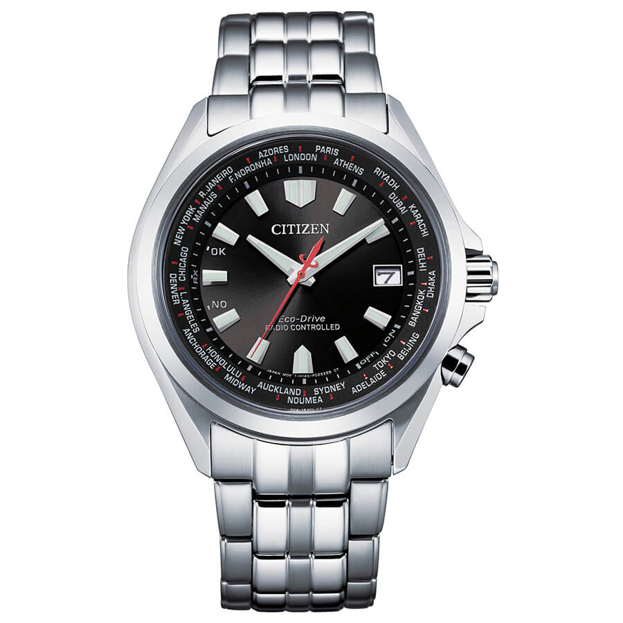 Orologio Citizen Radiocontrollato Solo Tempo Nero e Rosso - frontale