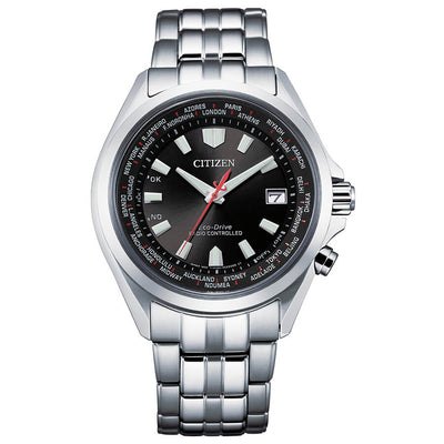 Orologio Citizen Radiocontrollato Solo Tempo Nero e Rosso - frontale
