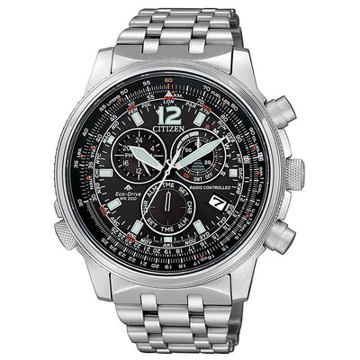 Orologio Citizen Crono Pilot Radiocontrollato acciaio 45mm - frontale