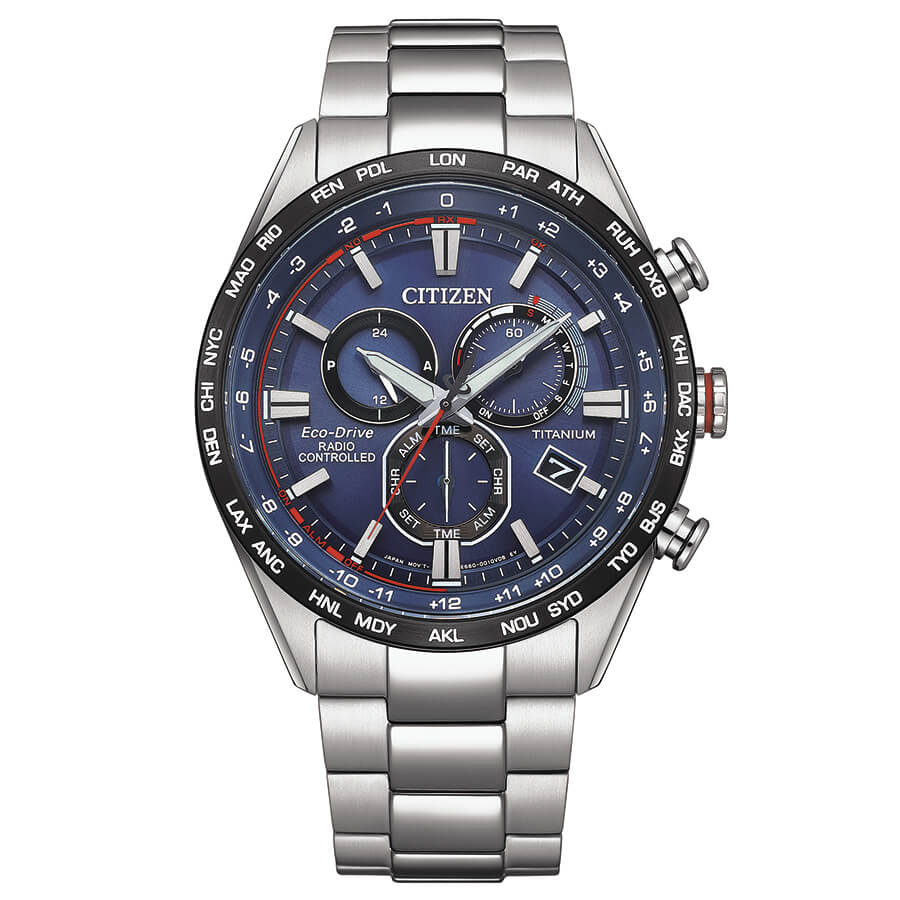Orologio Citizen Crono Eco-Drive Radiocontrollato Titanio - frontale