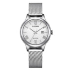 Orologio Citizen Lady Eco-Drive Maglia Milanese Quadrante Bianco - frontale