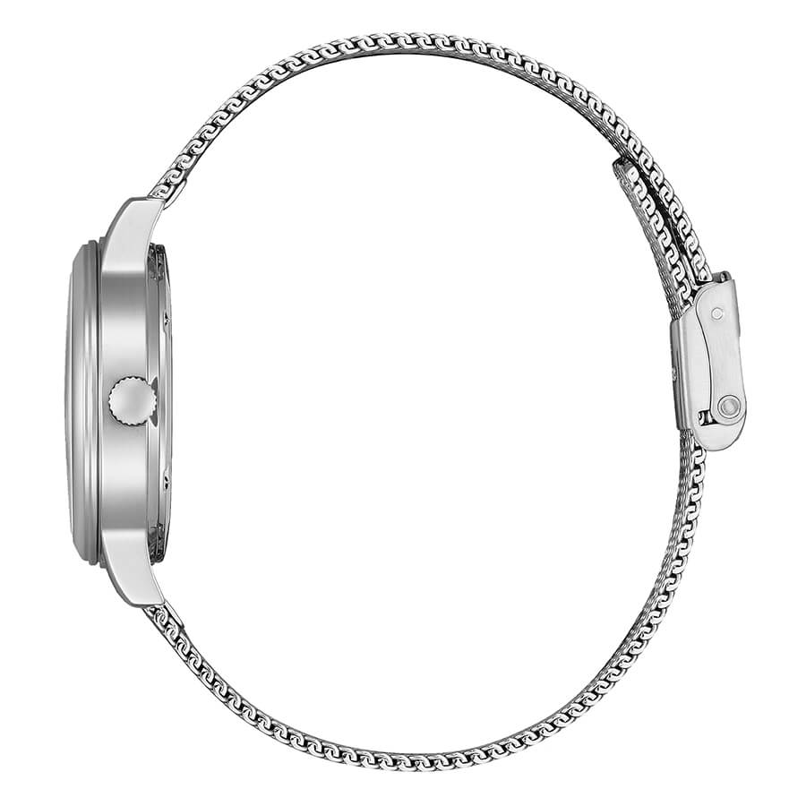 Orologio Citizen Lady Eco-Drive Maglia Milanese Quadrante Bianco - lato
