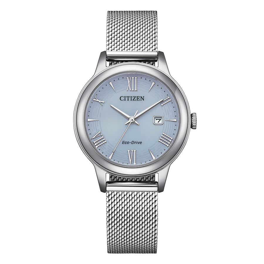 Orologio Citizen Lady Eco-Drive Maglia Milanese Quadrante Ice Blue - frontale