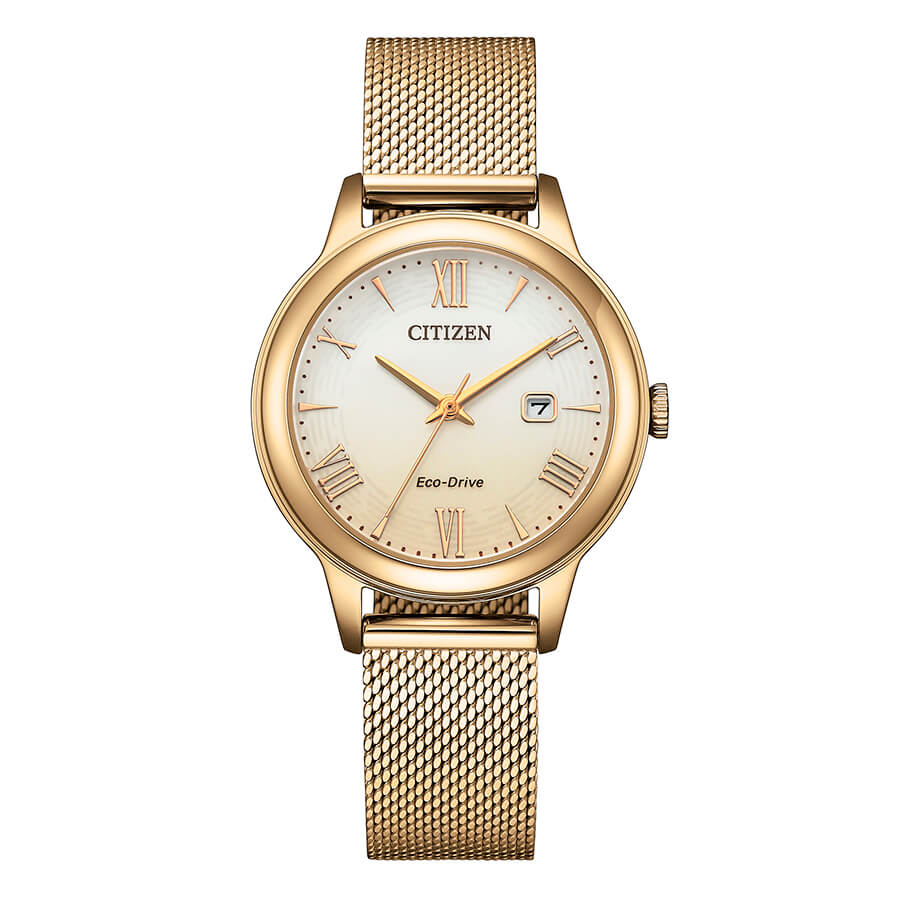 Orologio Citizen Lady Eco-Drive Placcato Oro Rosa Quadrante Champagne - frontale