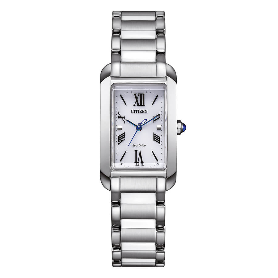 Orologio Citizen Lady El Square Eco-Drive quadrante bianco - frontale