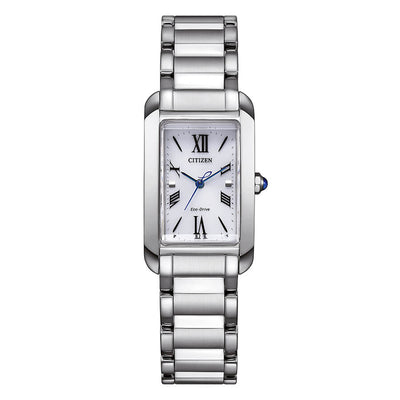 Orologio Citizen Lady El Square Eco-Drive quadrante bianco - frontale