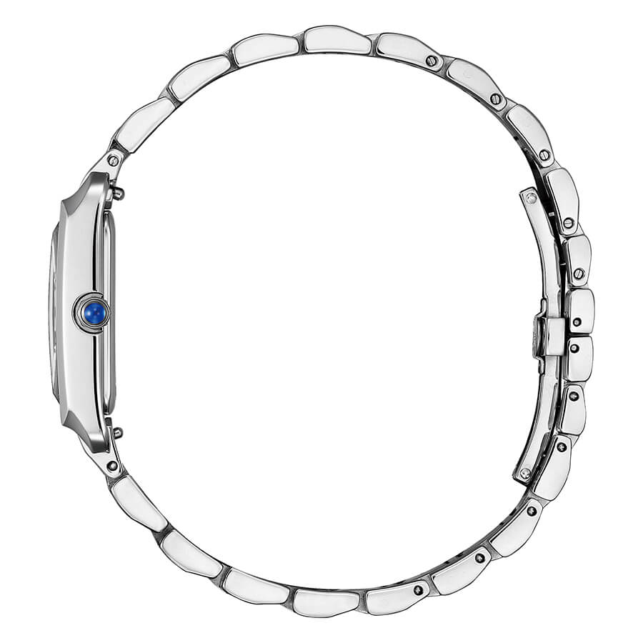 Orologio Citizen Lady El Square Eco-Drive quadrante bianco - lato