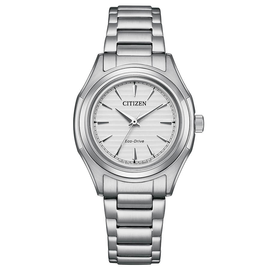 Orologio Citizen Lady Eco-Drive acciaio quadrante bianco - frontale
