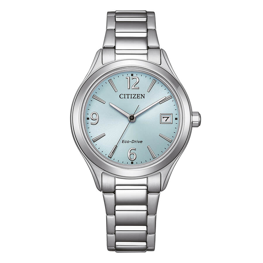 Orologio Citizen Lady Elegance Eco-Drive quadrante azzurro - frontale
