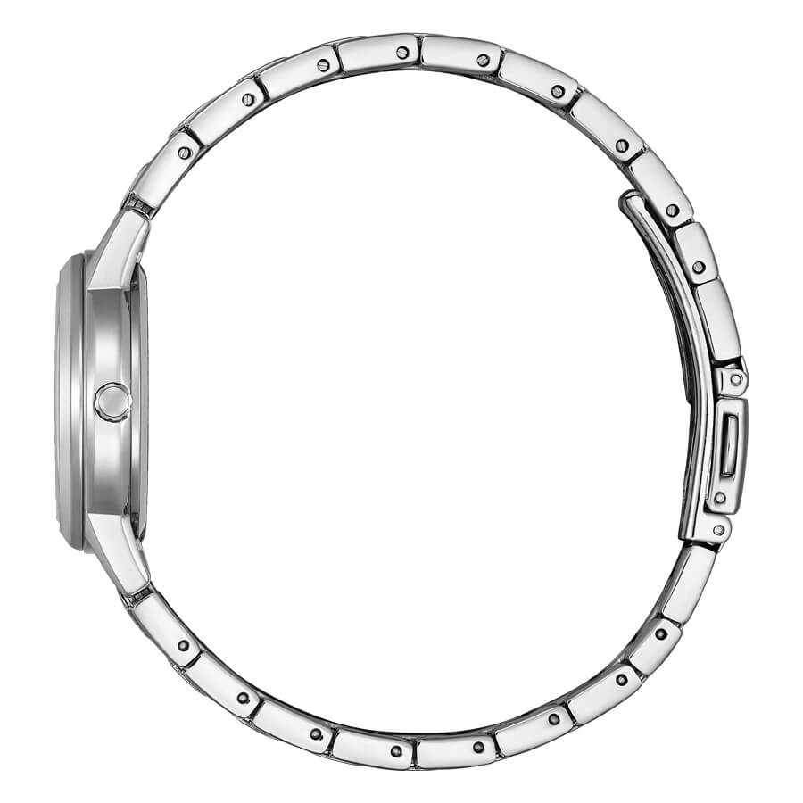 Orologio Citizen Lady Eco-Drive madreperla cristalli bianco avorio - lato