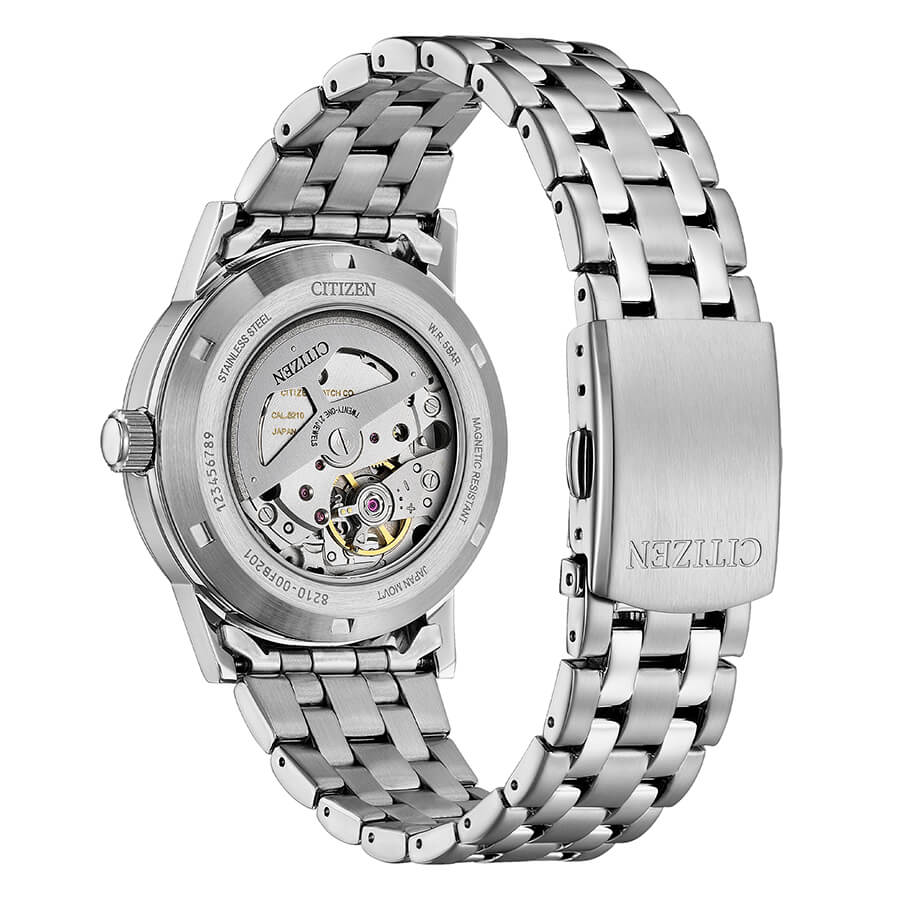 Citizen Classic Automatico acciaio quadrante bianco 40mm - retro