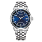 Citizen Classic Automatico acciaio quadrante blu 40mm - frontale