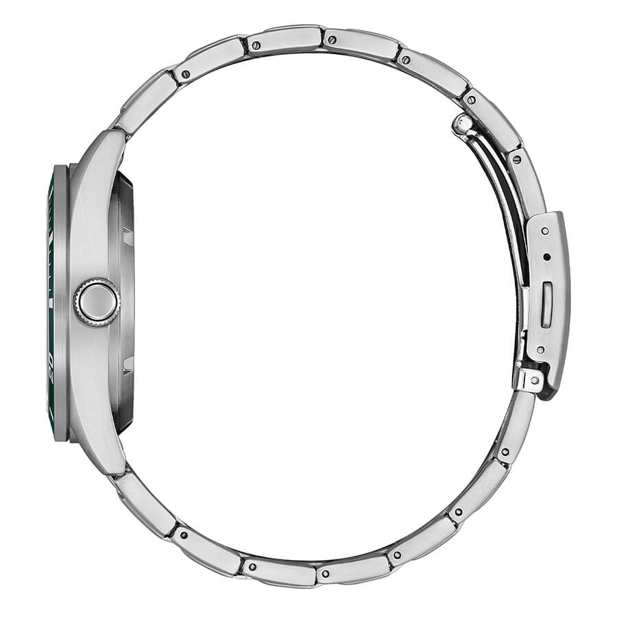 Orologio Citizen Marine Automatico quadrante verde acciaio - lato