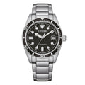 Orologio Citizen Marine Automatico quadrante nero acciaio - frontale