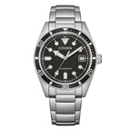 Orologio Citizen Marine Automatico quadrante nero acciaio - frontale