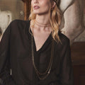 Collana Maman et Sophie Cuori Dorata Lunga