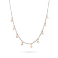 Collana Rubinia CA35AR-45 in argento 925 con anellini in oro rosa, fotografata con sigilli venduti a parte