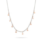 Collana Rubinia CA35AR-45 in argento 925 con anellini in oro rosa, fotografata con sigilli venduti a parte