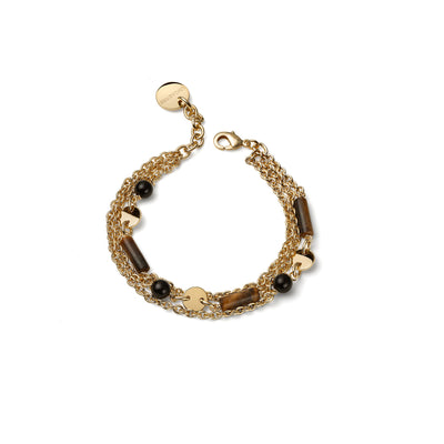 Bracciale Unoaerre Joya Multifilo Onice e Occhio di Tigre