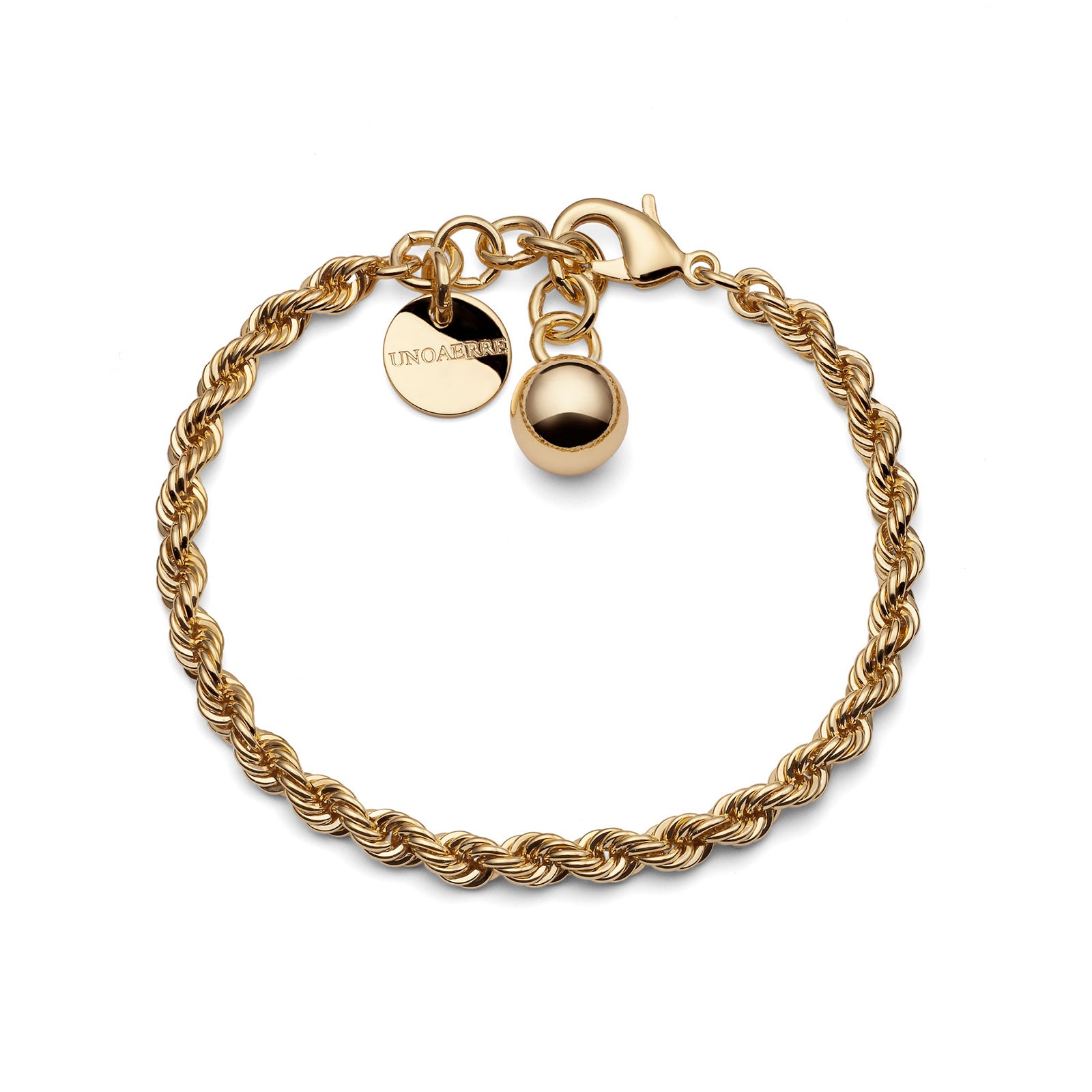 Bracciale Unoaerre maglia corda ottone dorato - packshot ufficiale