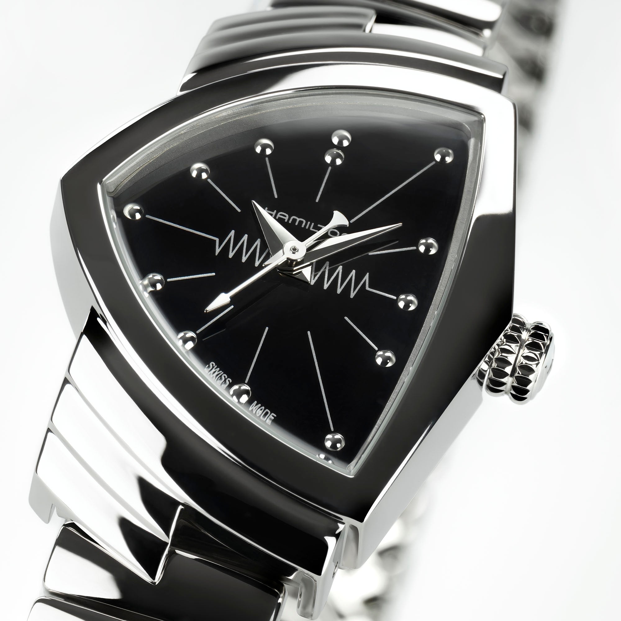 Orologio Hamilton Ventura S Quarzo Quadrante Nero - dettaglio