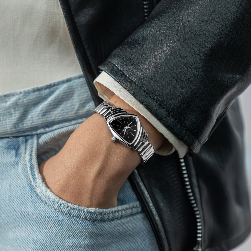 Orologio Hamilton Ventura S Quarzo Quadrante Nero - al polso