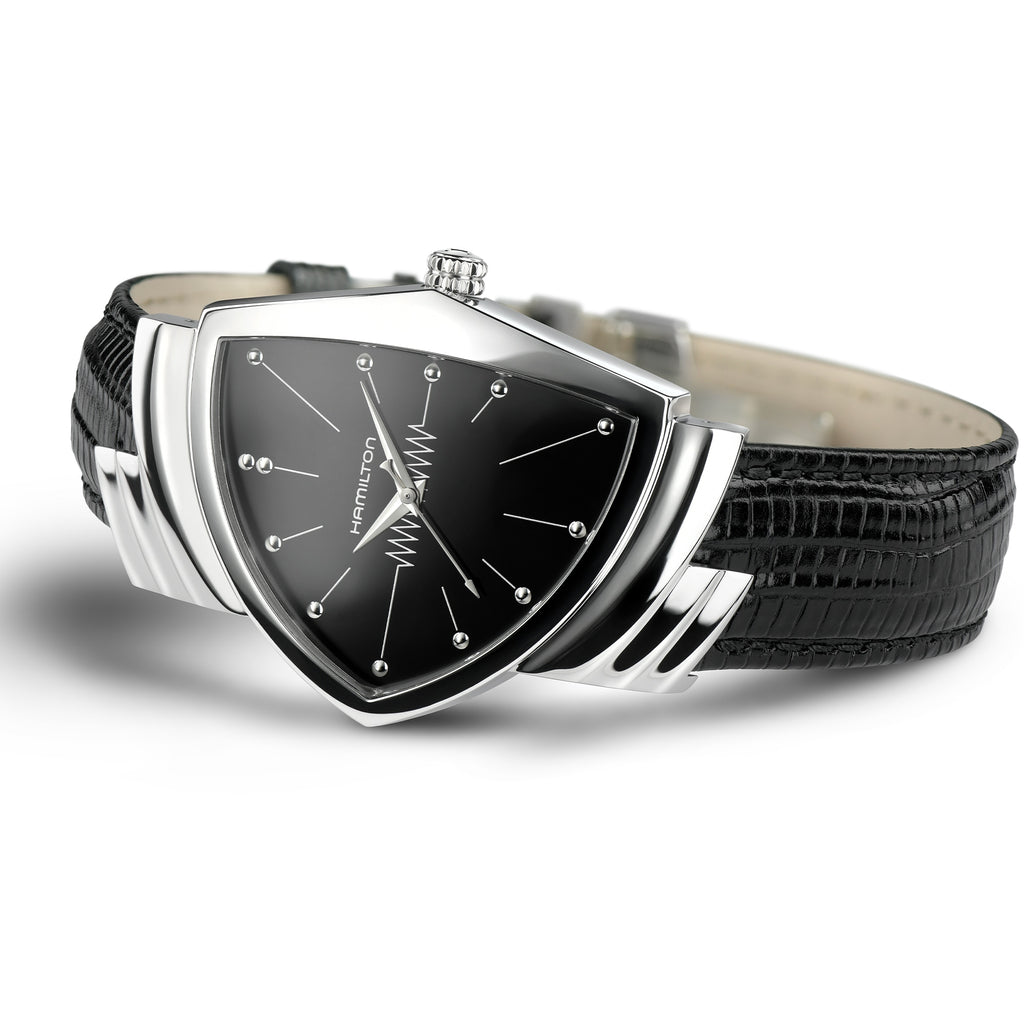 Orologio Hamilton Ventura Quarzo Quadrante Nero - vista laterale