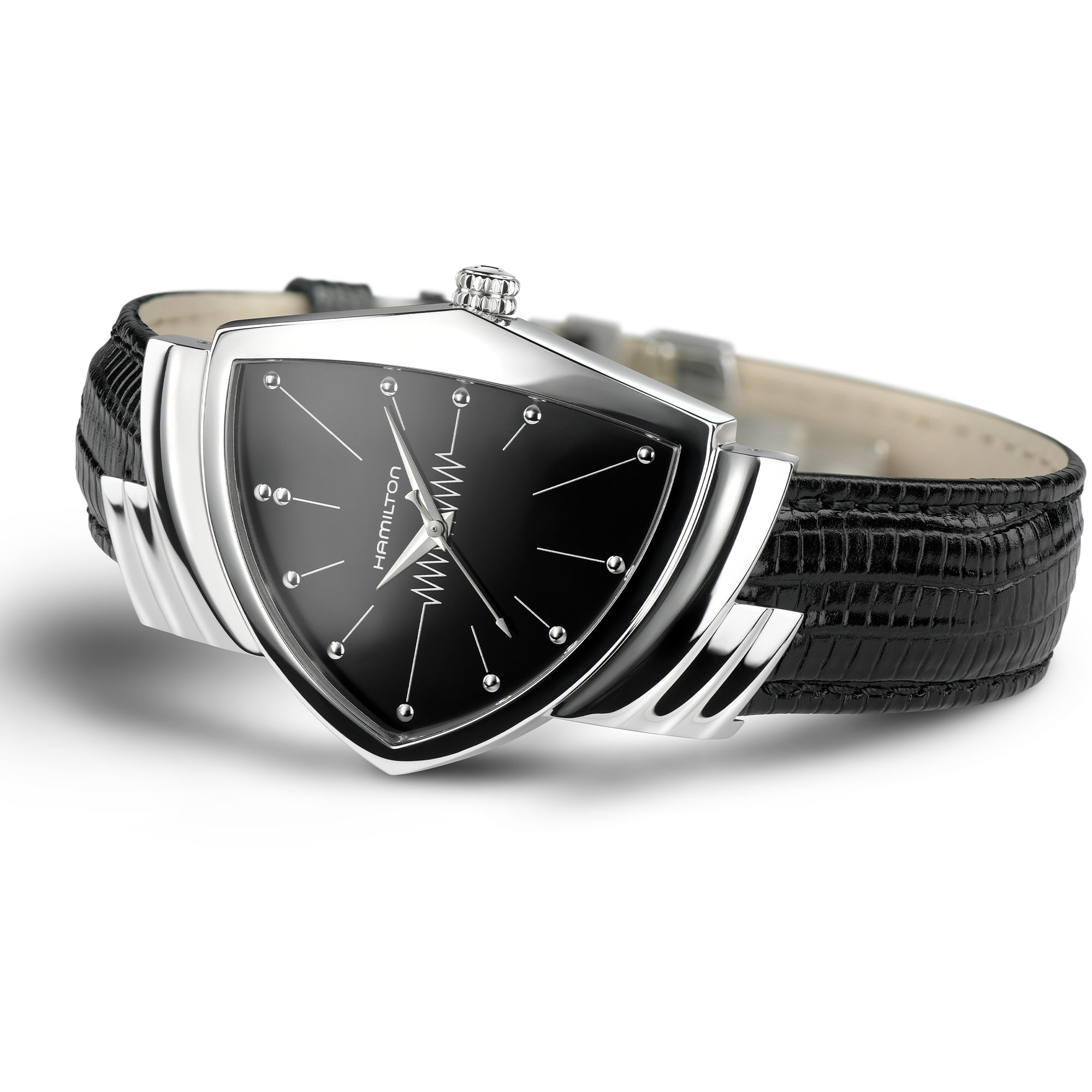 Orologio Hamilton Ventura Quarzo Quadrante Nero - vista laterale
